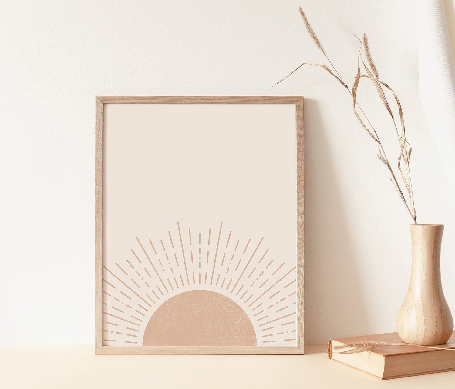 Mid Century Modern Art Sun Burst Poster Abstract Sun Art Printable Boho Digital Print Sun Wall Art Boho Art Prints Bohemian Wall Decor