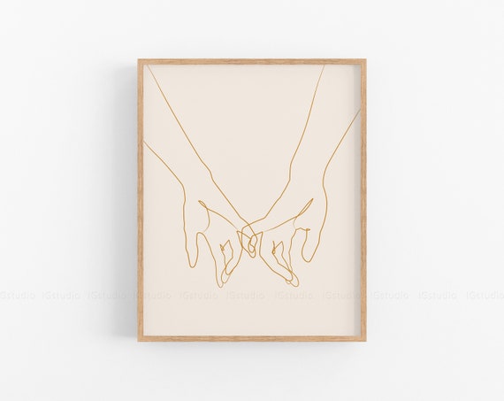 Pinky Promise Print, Pinky Swear Art, Holding Hands Line Art, Couple Hands  Drawing, Minimalist Hands Poster, Abstract Printable Wall Art -  Canada