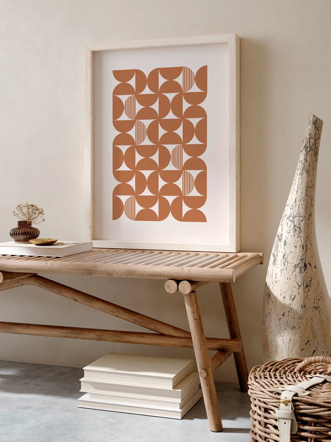 Geometric Printable Mid Century Modern Art, Neutral Wall Art ...