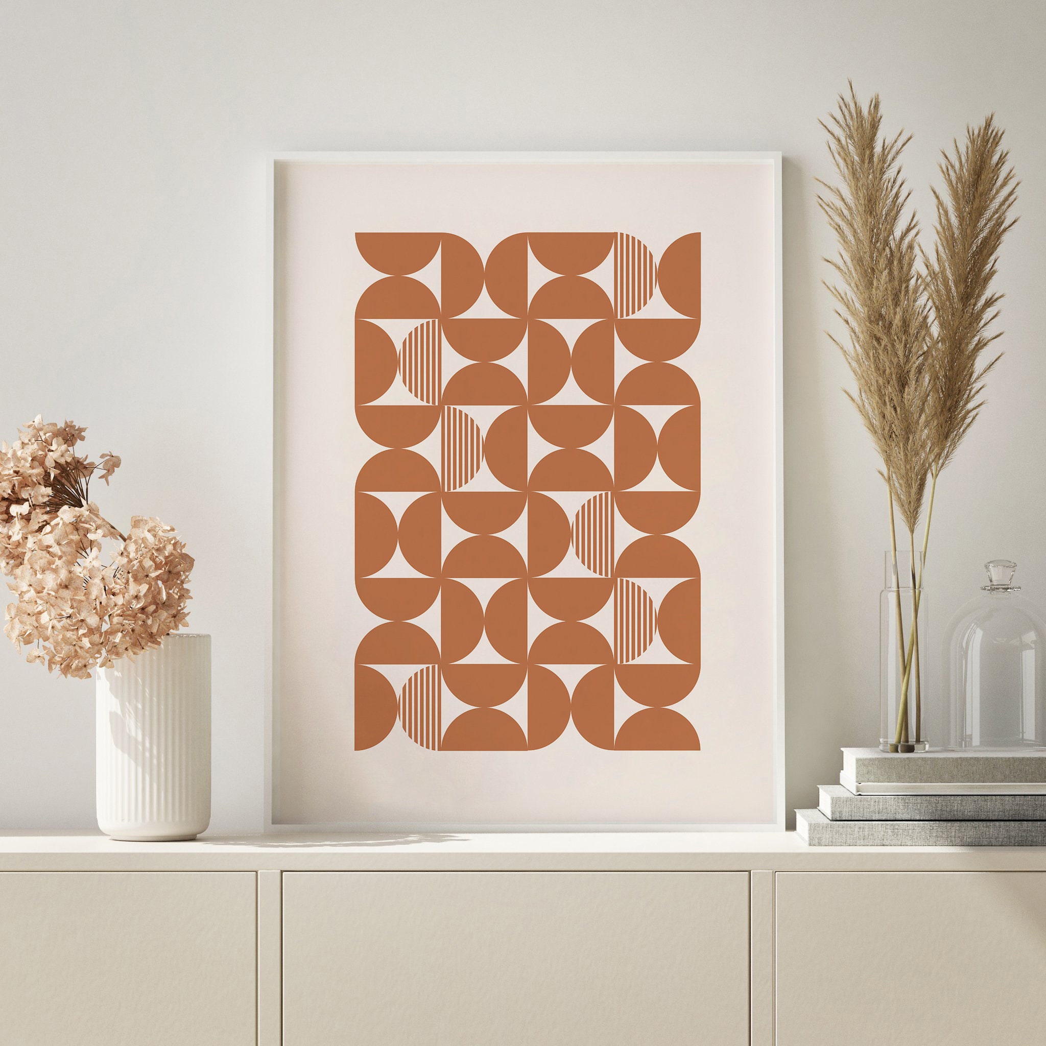 Geometric Printable Mid Century Modern Art, Neutral Wall Art ...