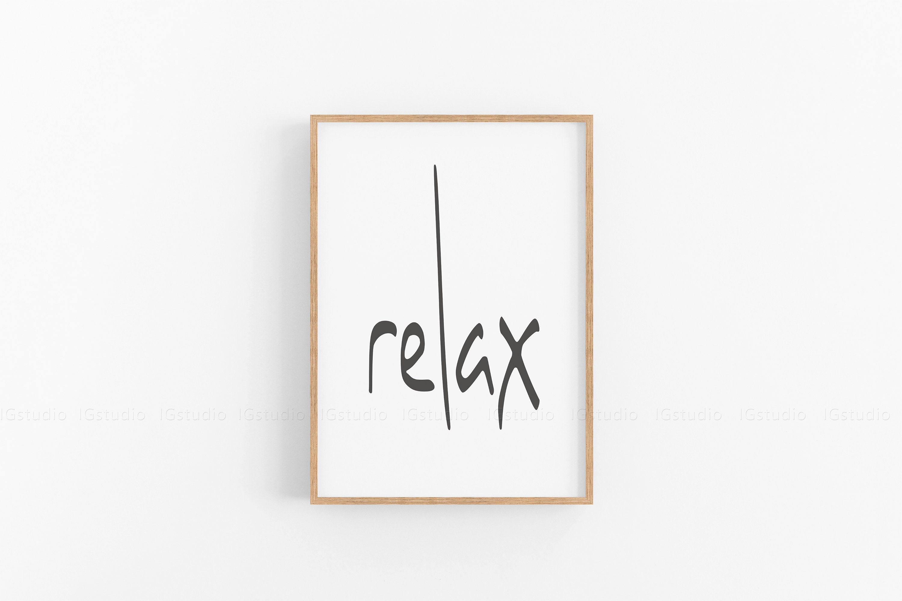 Relax Print Printable Wall Art Black and White Home Decor Etsy