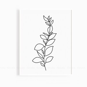 Printable Botanical Poster Botanical Line Drawing Minimalist - Etsy
