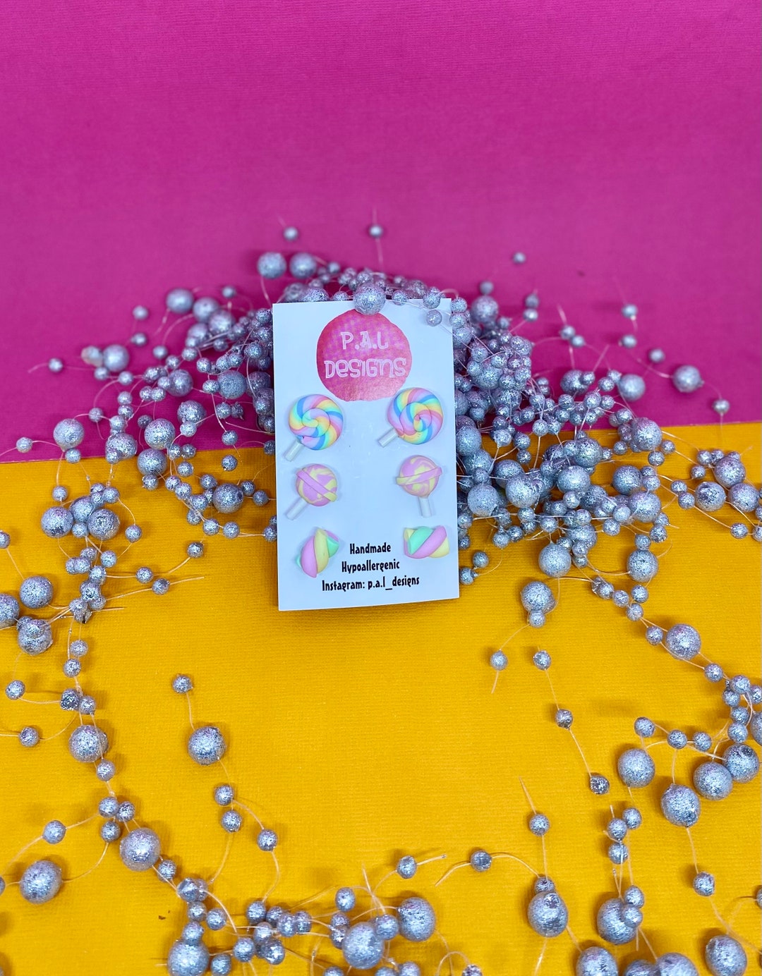 3 Pairs Lolly Earring Pack Lollipops Earrings Marshmallows Earrings