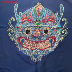 Chinese antique tribal miao hmong machinemade embroidery Flower Butterfly 13