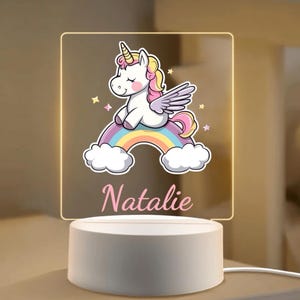 Personalized acrylic night lamp, baby gift birth, christening gift, children&#39;s room, birthday gift, bedside lamp, baby gift
