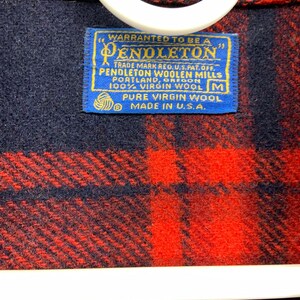 Pendleton Vintage 2 Flap Pocket 100% Virgin Wool Plaid Button Up Jacket Size M imagem 5