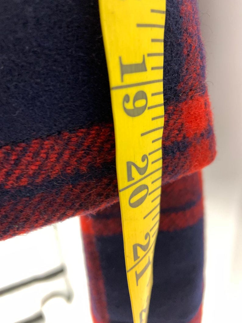 Pendleton Vintage 2 Flap Pocket 100% Virgin Wool Plaid Button Up Jacket Size M imagem 9