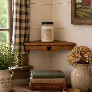 Heart Corner Shelf - Etsy Vintage 90s Wooden Heart Cut Out Corner Wall Shelf Cottagecore Country Farmhouse main image 0
