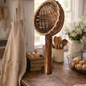 Mixing Spoon Bamboo Pine Needle Colander Hot Pot Strainer Basket