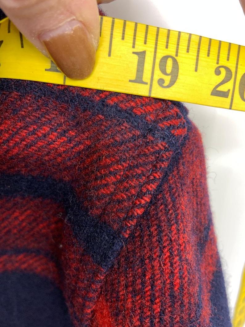 Pendleton Vintage 2 Flap Pocket 100% Virgin Wool Plaid Button Up Jacket Size M imagem 8