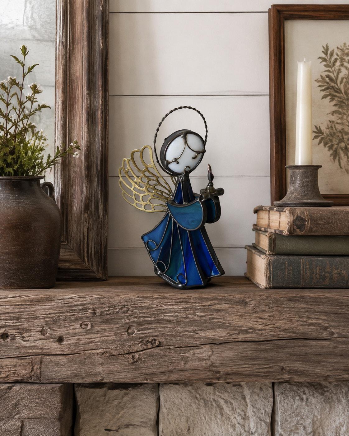 Vintage Stained Glass Angel - Etsy