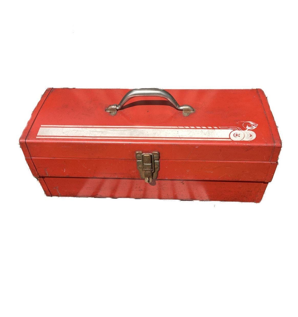 Vintage Mopar Scat Pack Metal Tool Box Red 60s 70s Toolbox Tool