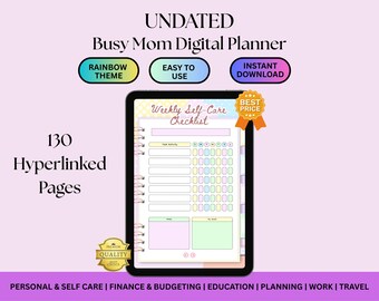 Digitale planner drukke moeder: Rainbow Life Organizer voor Goodnotes, iPad (pdf-download)