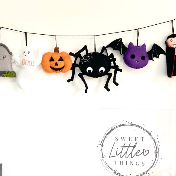 Halloween garland, spooky bunting, halloween decoration