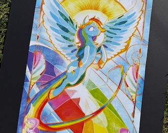 Rainbow Dash - MLP glas-in-lood A3-print