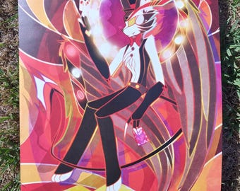 Husk-gebrandschilderd glas - A3-posterkunstwerk - Hazbin Hotel - Husker