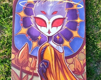Ars Goetia - Stolas A3-kunst - glas-in-lood - poster afdrukken
