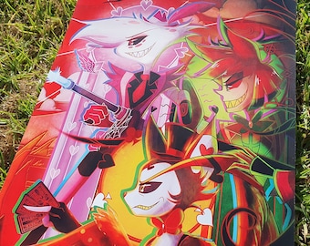 Angel Husk e Alastor - Impressão de pôster A3 - Hotel Hazbin