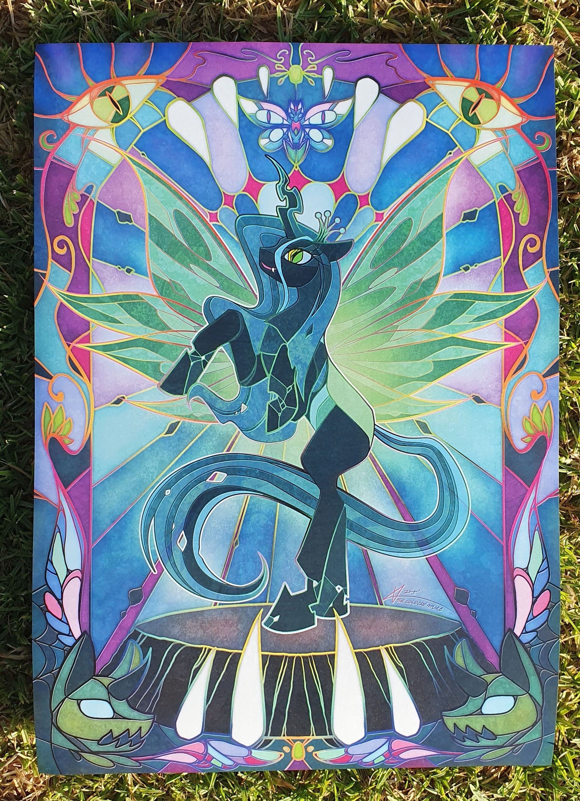 chrysalis　アートポスター Queen Chrysalis - MLP Stained Glass A3 Print - Etsy