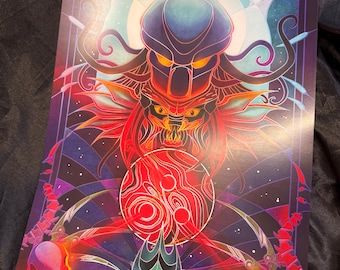 Predator - A3-kunstposter glas-in-loodkunstwerk