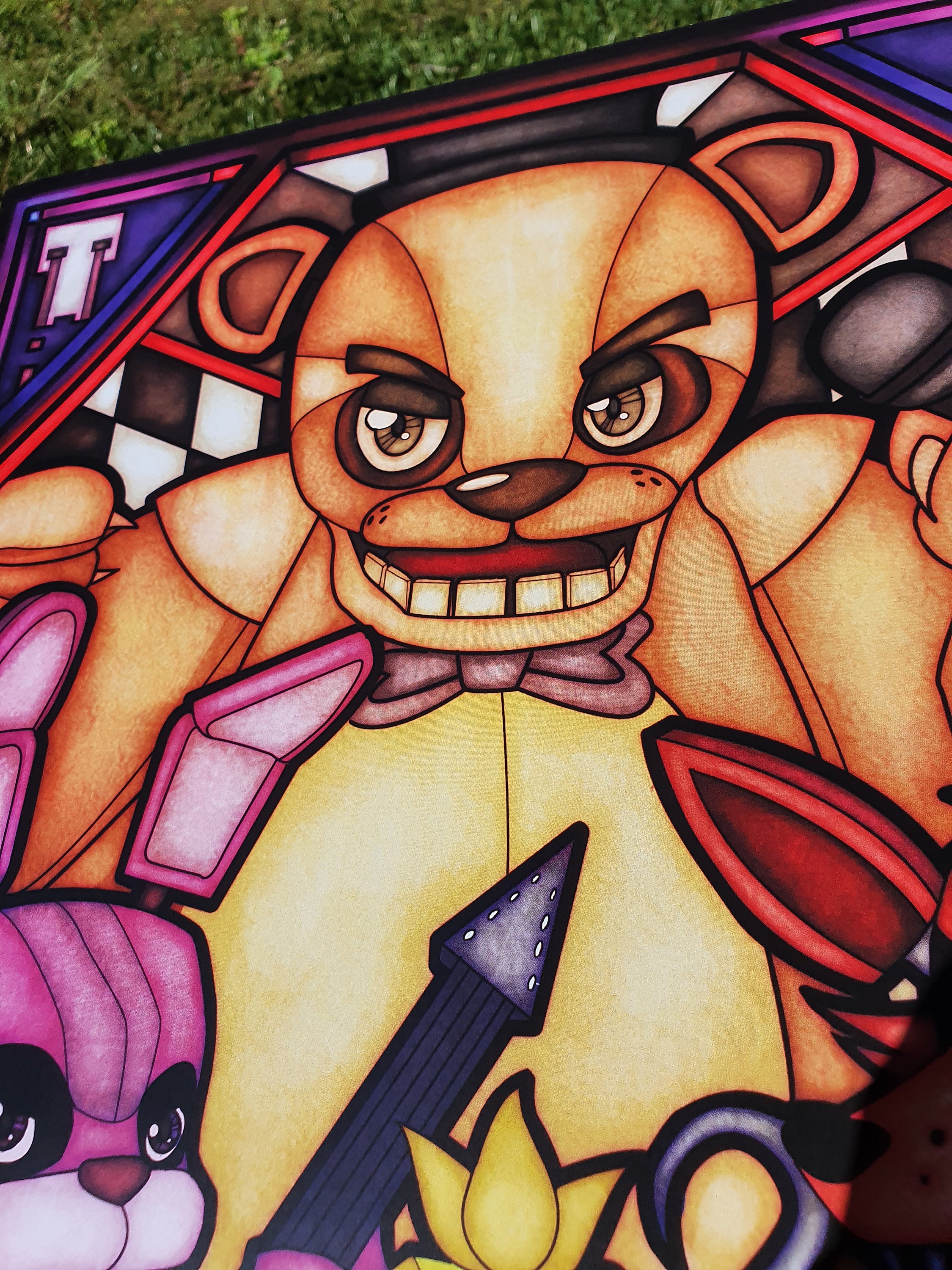 FNAF Window Stained Glass Inspired A3 Print Poster Five 