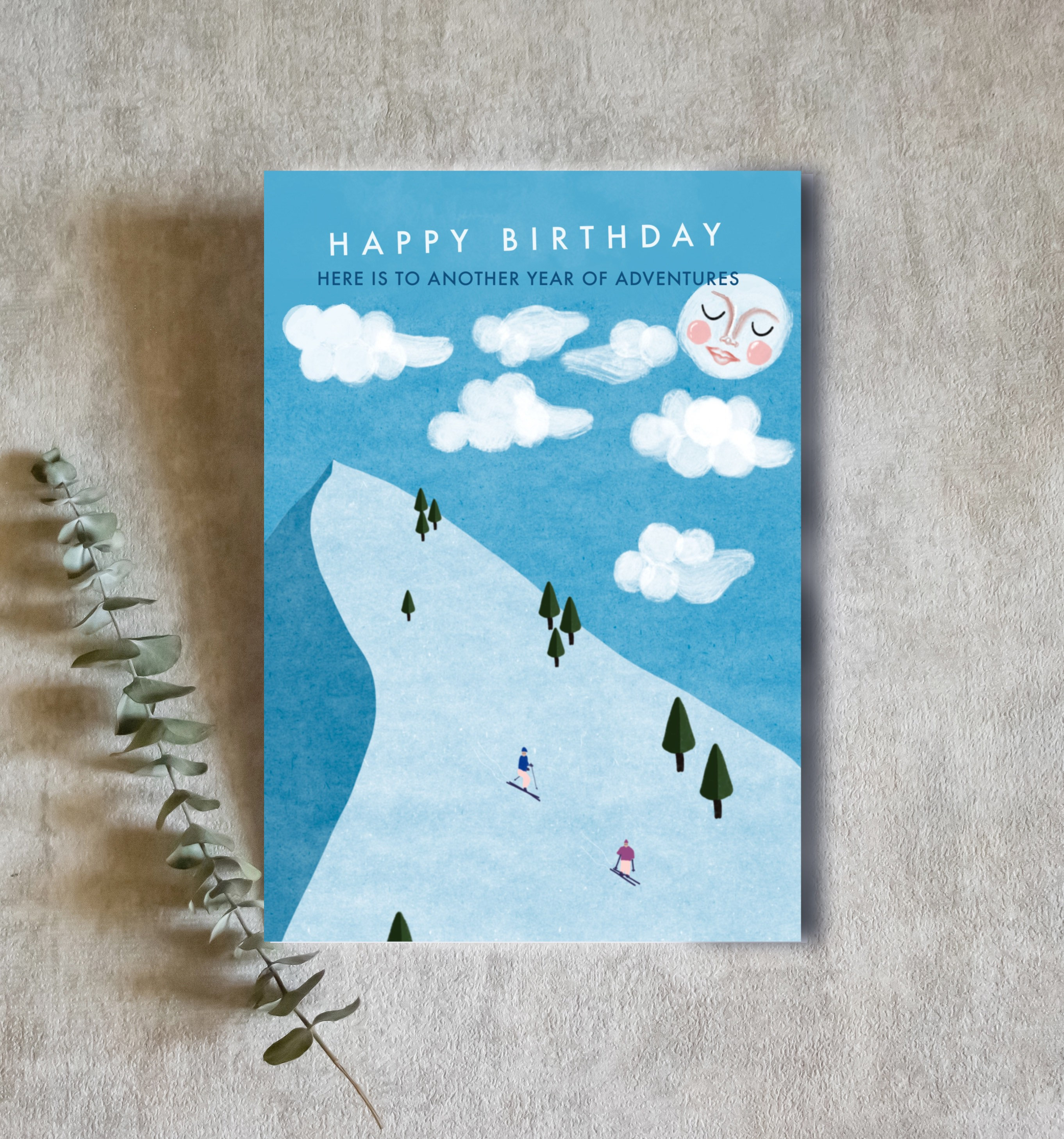Adventure happy birthday card skiing happy birthday card Etsy