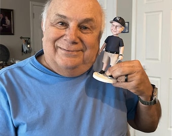 Custom Grandfather Bobblehead: Personalized Polymer Clay Figurine