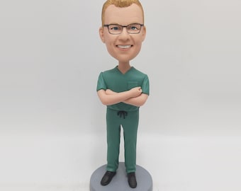 Dokter aangepaste bobbleheads, dokterscadeau, cadeau voor dokter, afstuderen geneeskunde, afstudeercadeau dokter, grappig dokterscadeau, kerstcadeau