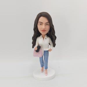 カスタムボブルヘッド、バッグ付きの自分だけのボブルヘッドを作成、女性用カスタムボブルヘッド、自分だけのアクションフィギュア