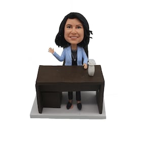 Personalized Office Lady Bobblehead,Custom Desk Decoration Gift,Handmade Executive Girl Bobblehead