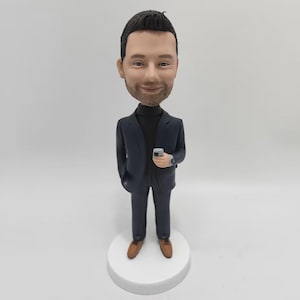 Custom 3D Figurine from Photo: Personalized Polymer Clay Bobblehead