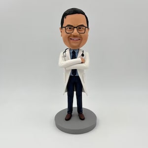 Custom Doctor Bobblehead: Personalized Polymer Clay Doctor Statue