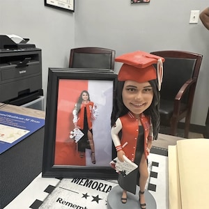 Custom Graduation Bobblehead: Personalized Polymer Clay Gift