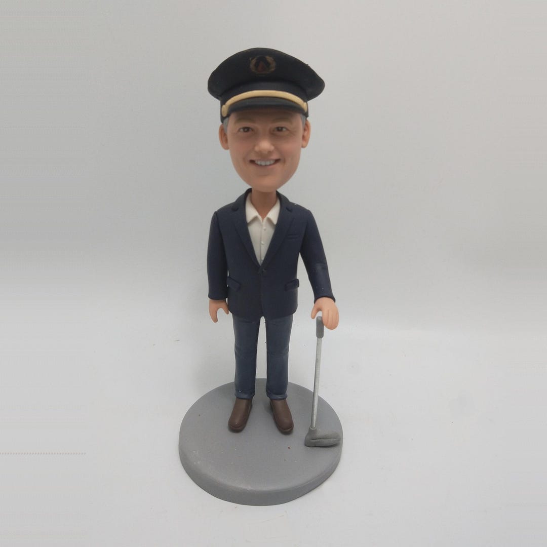 Police Bobblehead With Gun - Custom Officer Figurine Gift