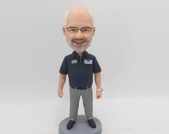 Niestandardowe bobbleheady męskie, spersonalizowane bobbleheady chłopaka, niestandardowe bobbleheady męża, niestandardowe bobbleheady ojca, niestandardowe bobbleheady szefa
