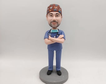 Dokter aangepaste bobbleheads, dokterscadeau, cadeau voor dokter, afstuderen medische school, afstudeercadeau dokter, grappig dokterscadeau, kerstcadeau
