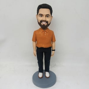 Personalized Father Bobblehead: Custom 3D Polymer Clay Figurine