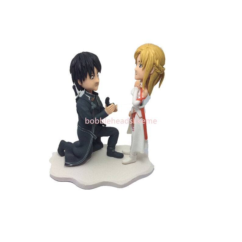 Make a proposal,personalize bobble head,Cartoon dolls wedding bobbleheads,wedding cake topper,polymer clay,Anime /& Comic bobbleheads