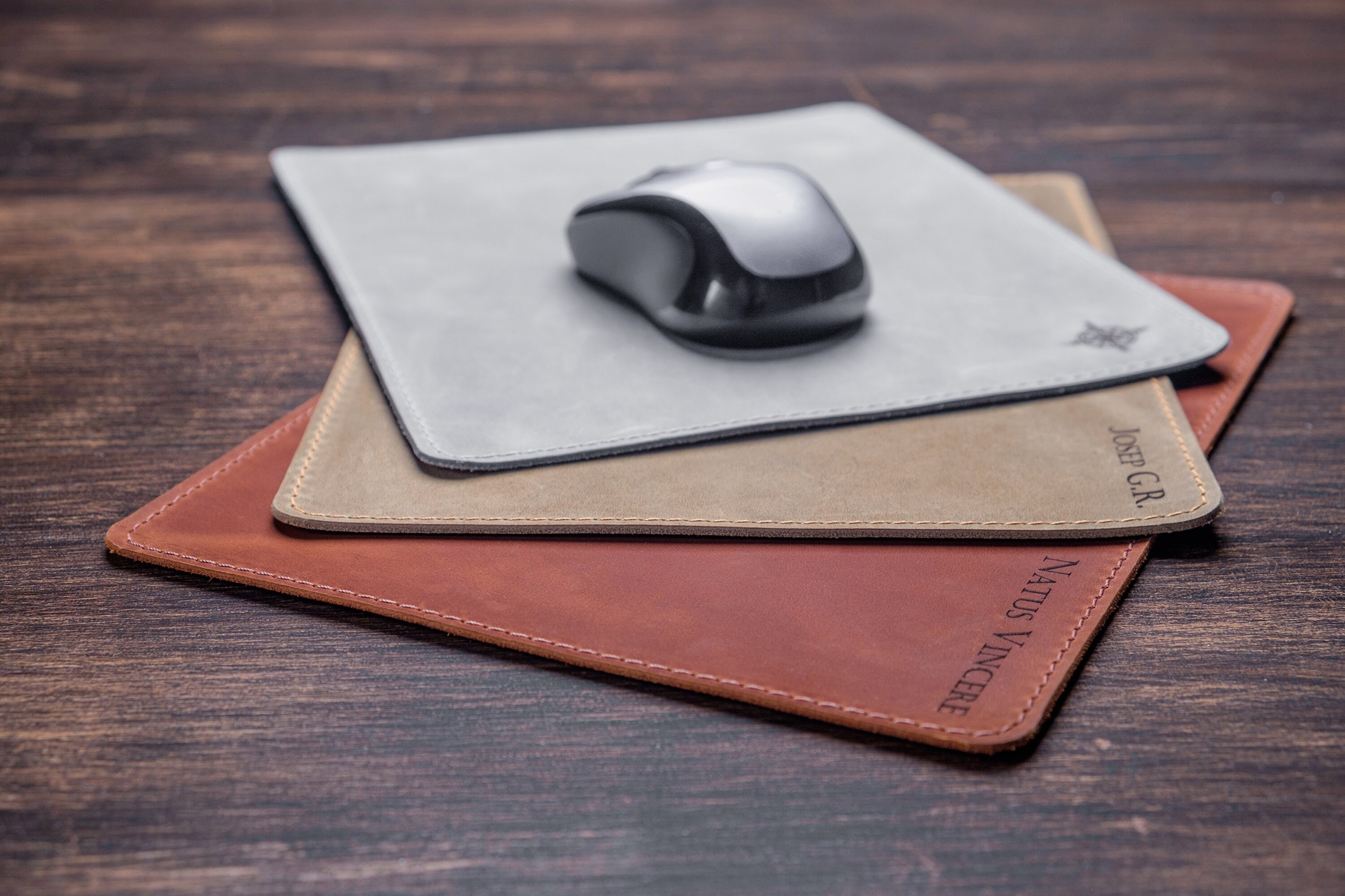 Personalized Leather Mouse pad. Premium Real Leather Mousepad. Etsy