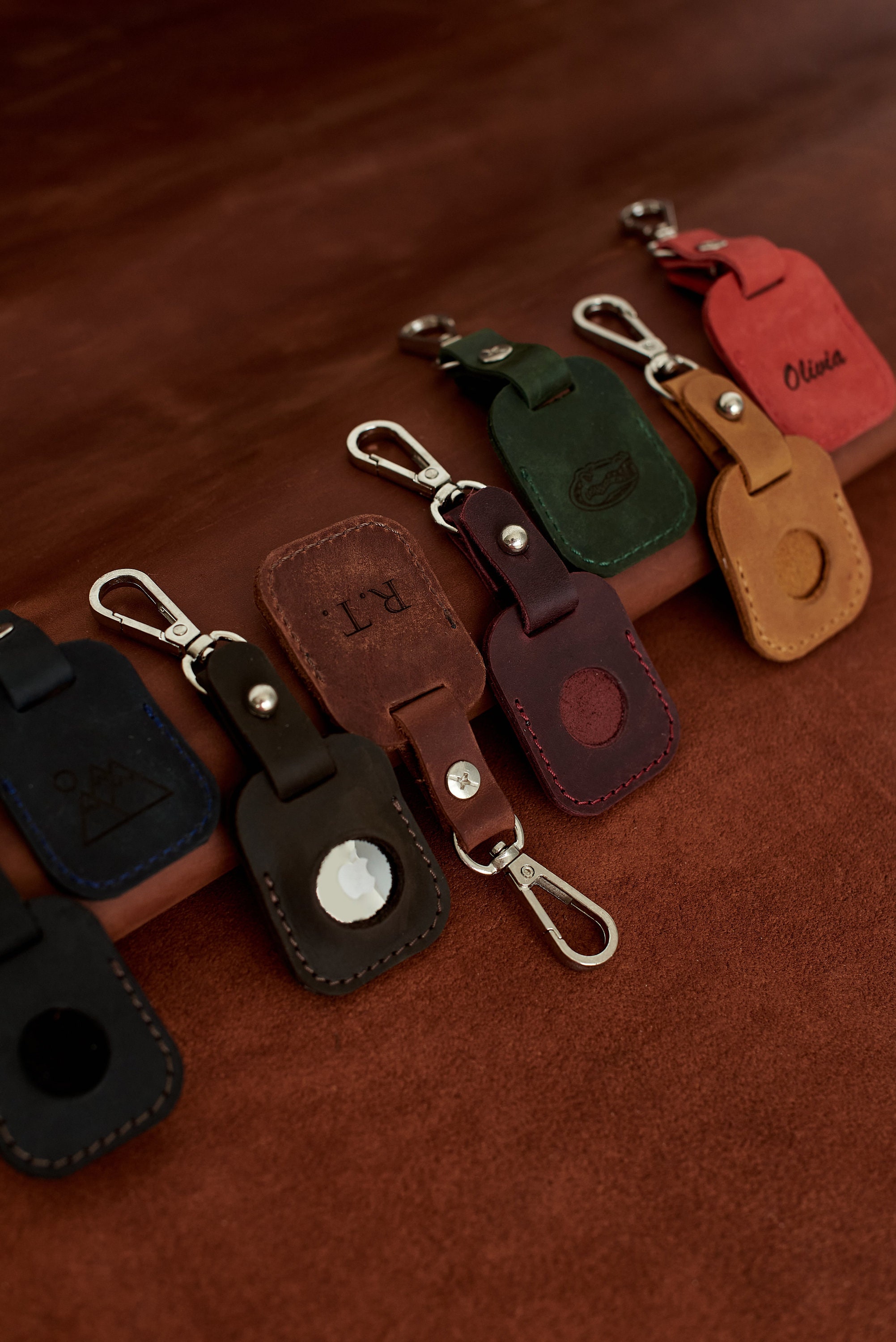 AirTag Leather Keychain Personalized Leather AirTag Custom Etsy