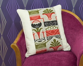 Art Deco Designer Chenille Piped Cushion Cover / Pillow Cover 18" x 18"