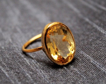 Gemstone Ring-Citrine Oval Ring-Natural Citrine Ring-Solid Silver Ring-Valentines Day Gift-Silver Citrine Ring-Gift For Her-Engagement Ring