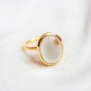 Rock Crystal Ring, Clear Crystal Ring, Crystal Quartz Ring, Sterling Silver Ring, Gold Plated, Healing Stone, Clear Quartz Ring, Dainty Ring