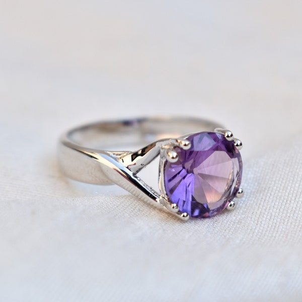 Natural Amethyst Ring, Amethyst Ring Sterling Silver 925, Everyday Ring, Dainty Ring,February Birthstone Ring, Engagement Ring, Wedding Ring