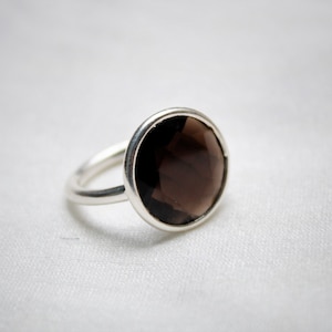 Smoky Quartz Ring, Sterling Silver Ring, Smoky Quartz Silver Ring, Handmade Ring, Statement Ring, Wedding ring, June Birthstone Ring, Gift