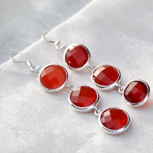 Carnelian Earrings, carnelian silver Earrings, Sterling Silver earrings, Gift for her, wedding earrings, anniversary Earrings, Drop Earrings