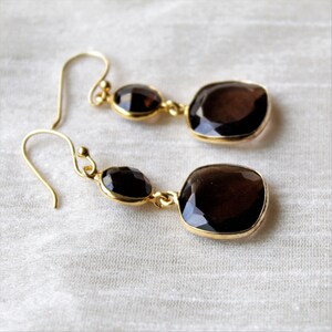 Natural black onyx silver Earring, Drop Earring, Black Onyx Earrings, Gold Plated,Sterling silver earrings,Gift for her,Anniversary earrings