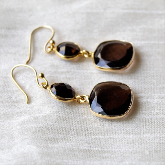 Natural black onyx silver Earring, Drop Earring, Black Onyx Earrings, Gold Plated,Sterling silver earrings,Gift for her,Anniversary earrings