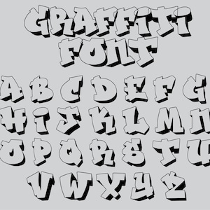 Fresh Prince Graffiti Carattere trasparente, Alfabeto graffiti, Lettere graffiti, SVG-PNG-AI-Dxf, Download istantaneo