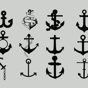 ANCHOR Bundle, Anchor Clipart, Anchor Cut Files, 12 Anchor Design, SVG, Dxf, PNG